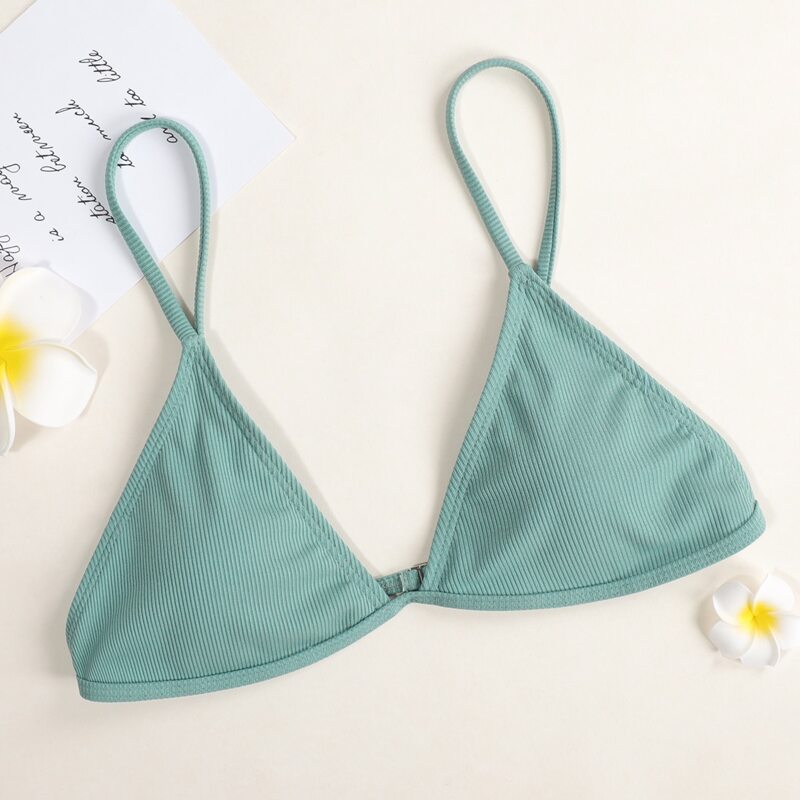

Rib Triangle Bikini Top, Cadet blue