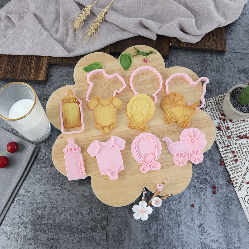 

4pcs Cartoon Biscuit Mold, Pink