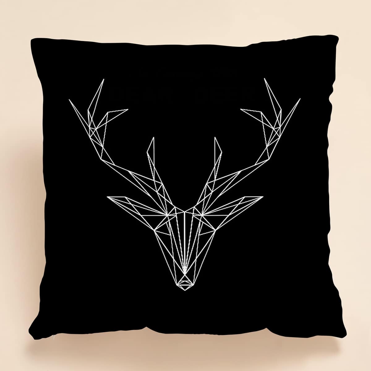 

Deer Print Cushion Cover Without Filler, Black and white