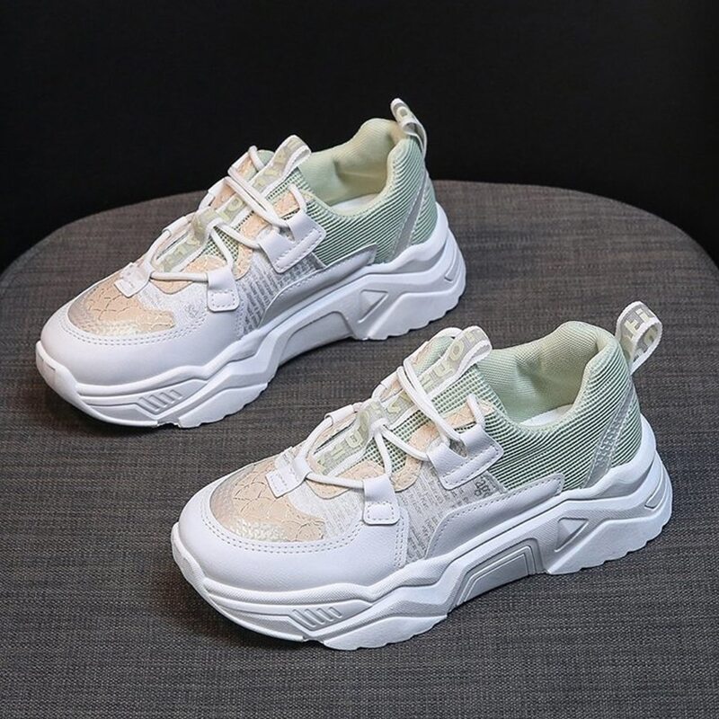 

Striped Lace-up Chunky Sneakers, Multicolor