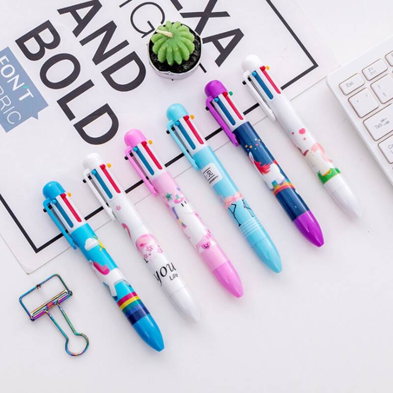 

Random Cartoon Pattern 6-color Ball Pen 1pc, Multicolor
