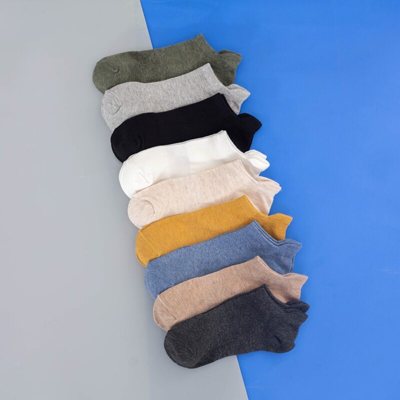 

9pairs Guys Simple Solid Socks, Multicolor