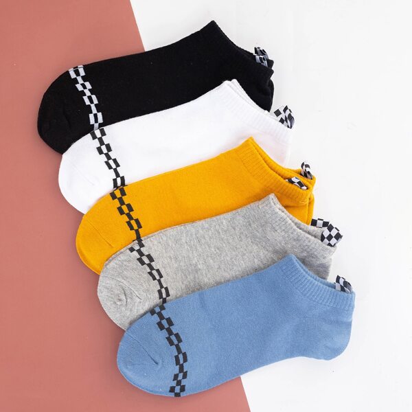 

5pairs Men Color Block Socks, Multicolor