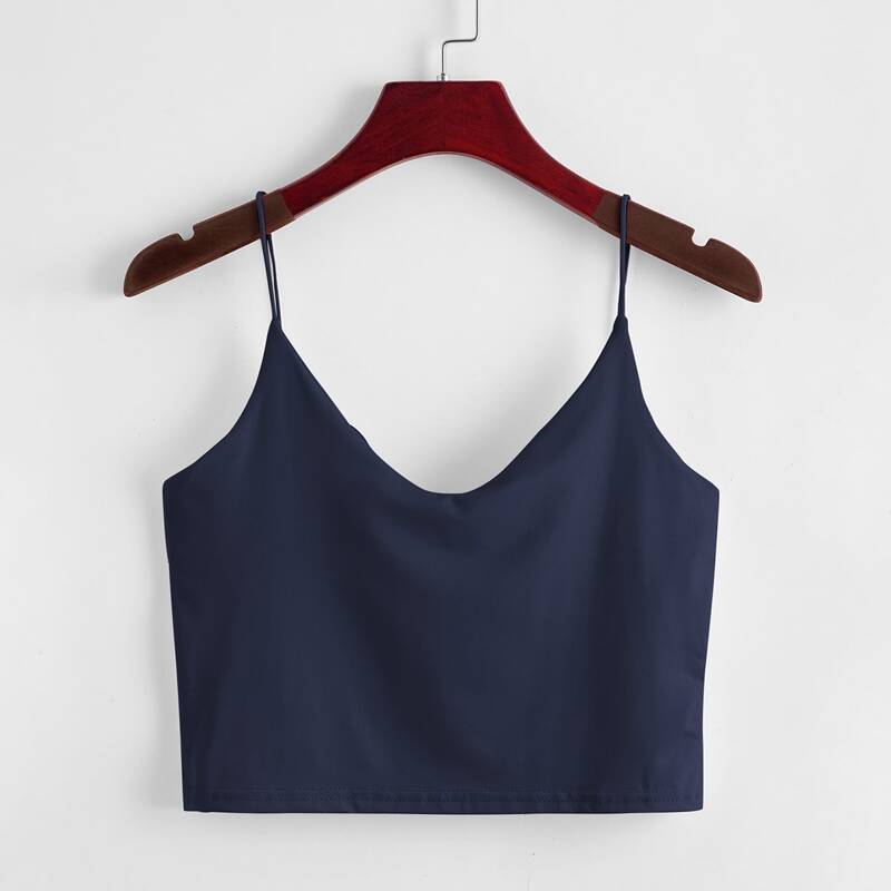 

Solid Crop Cami, Navy blue