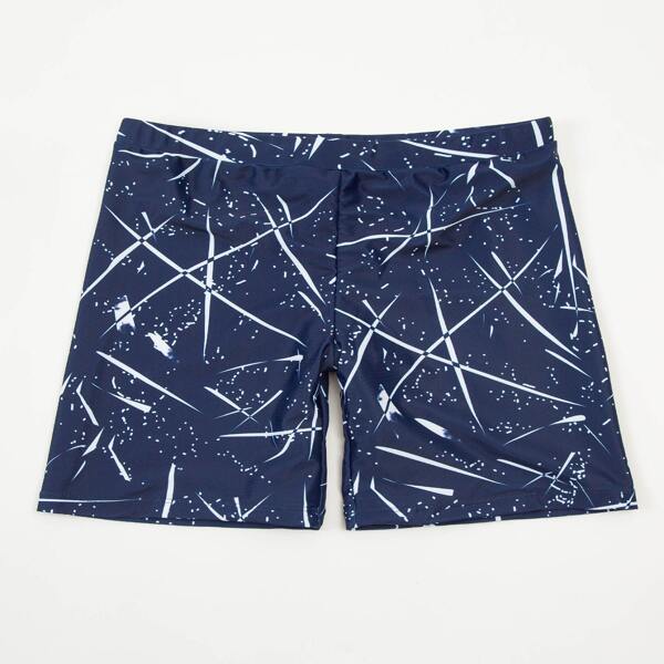 

Boys Graphic Print Swim Trunks, Navy blue