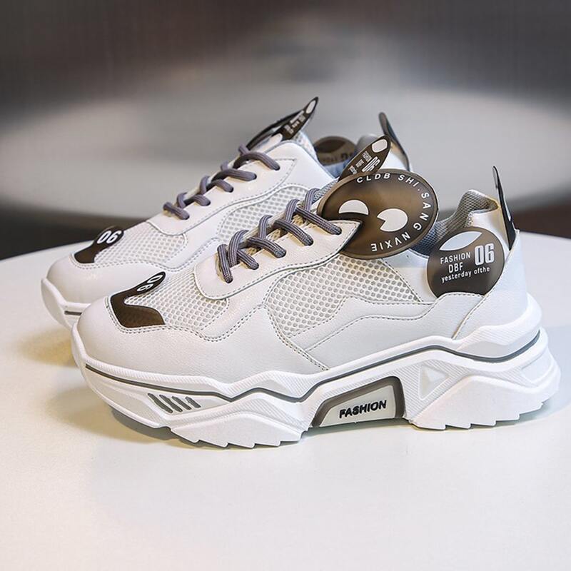 

Mesh Lace-up Chunky Sneakers, White
