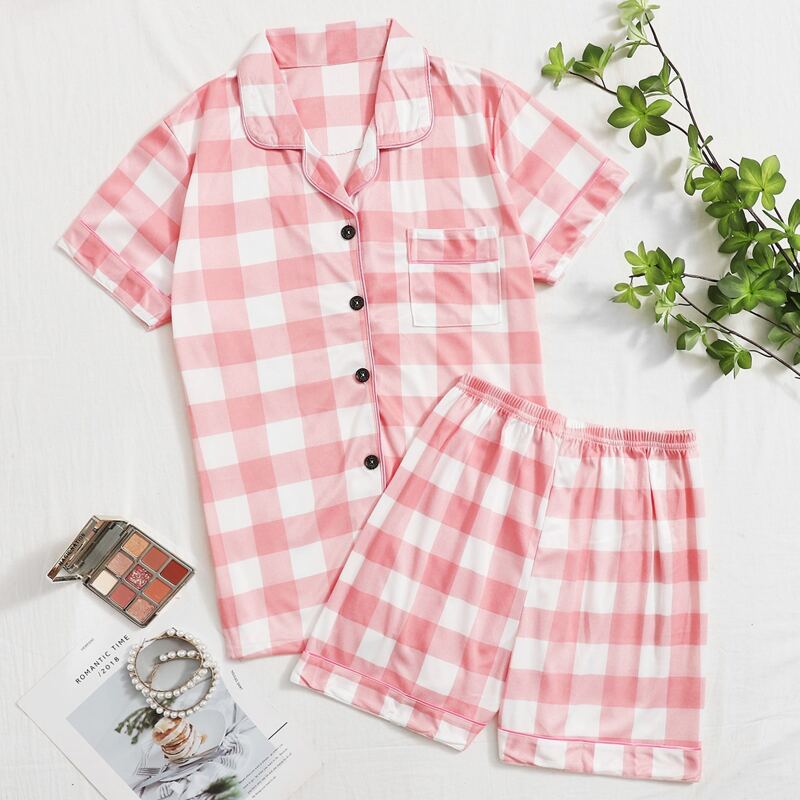 

Buffalo Plaid Pocket Front PJ Set, Red and white
