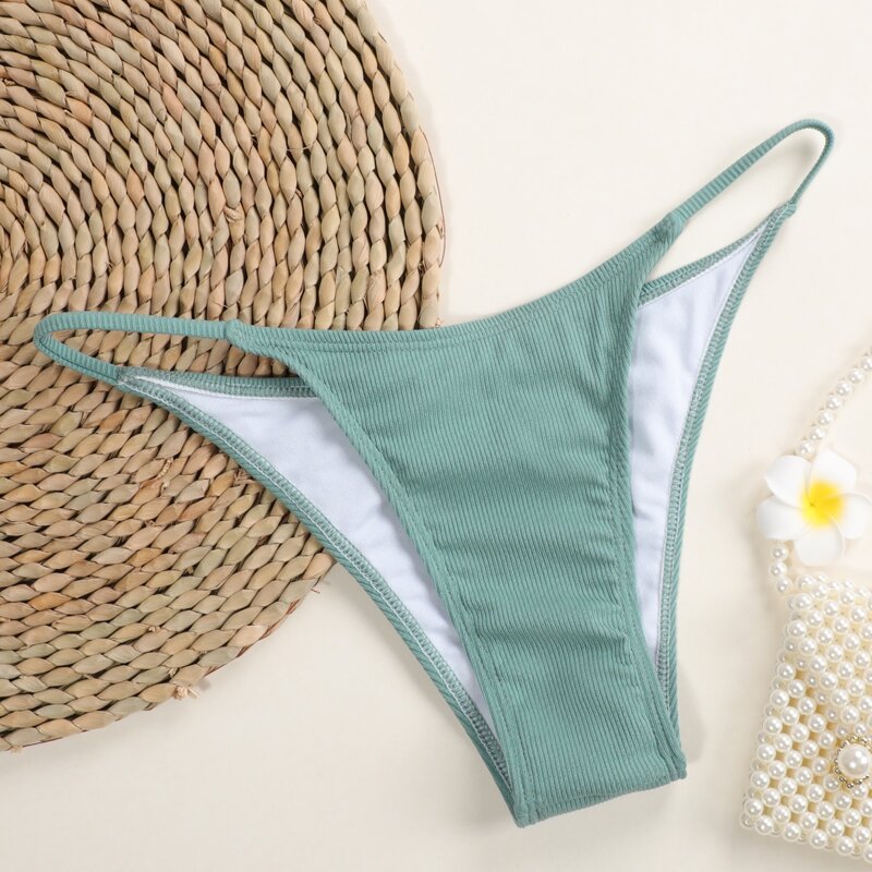

Rib Tanga Bikini Panty, Cadet blue