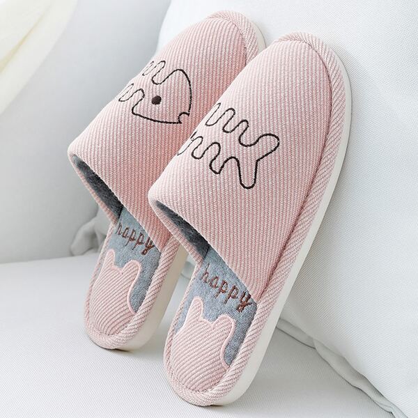 

Cartoon Graphic Slippers, Pink
