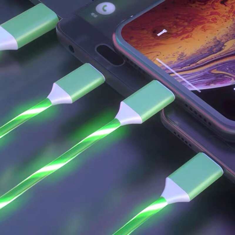 

3 In 1 Phone Data Cable, Green