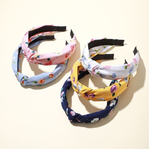 

5pcs Girls Floral Pattern Hair Hoop, Multicolor