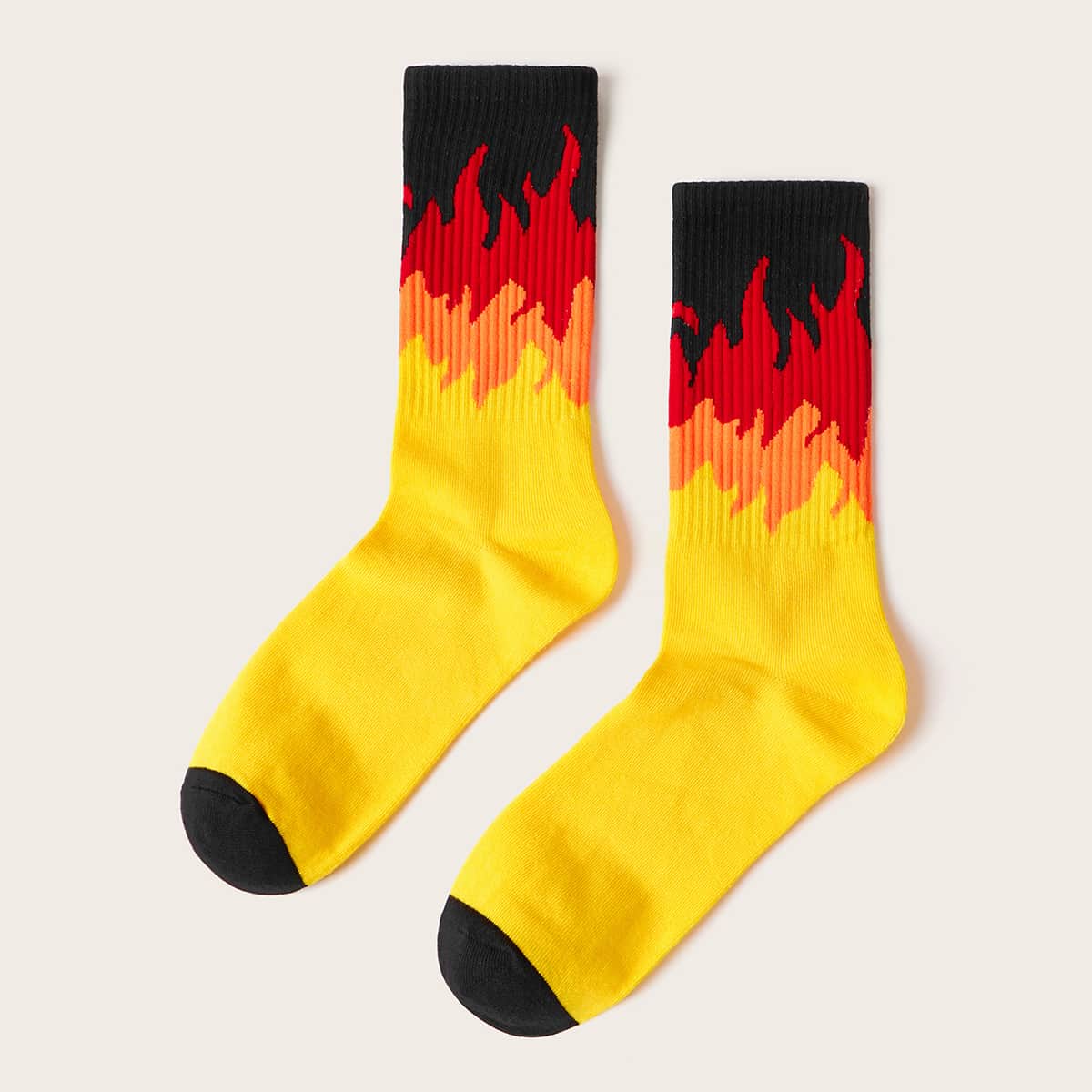 

Fire Pattern Socks, Multicolor