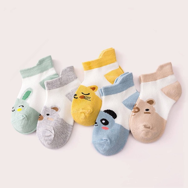 

5pairs Toddler Kids Cartoon Graphic Socks, Multicolor
