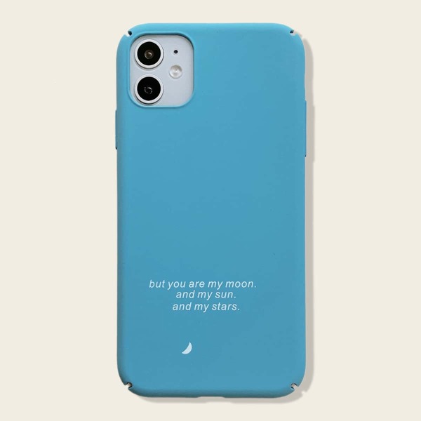 

1шт чехол для iPhone с текстовым принтом, Синий
