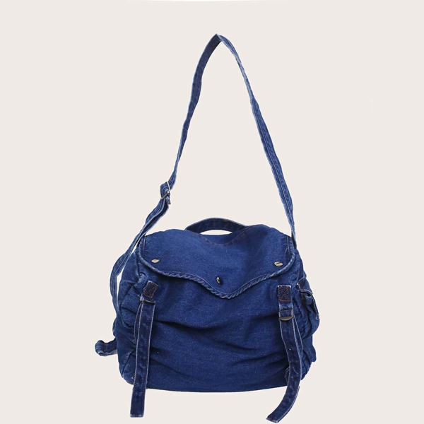 

Denim Hobo Bag, Blue