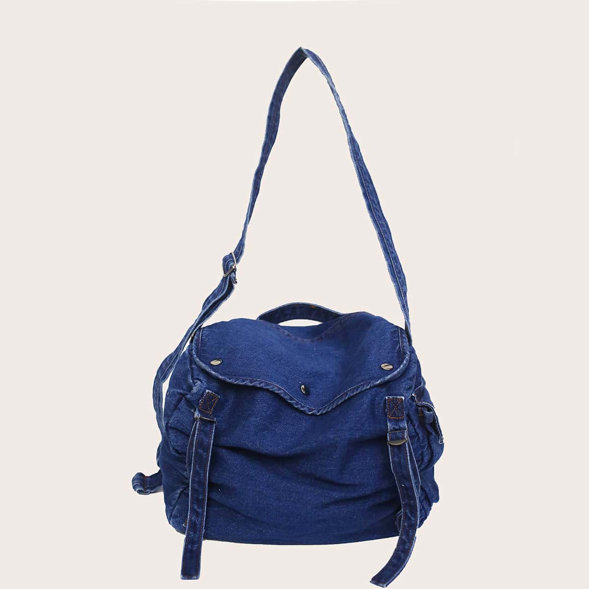 

Denim Hobo Bag, Blue