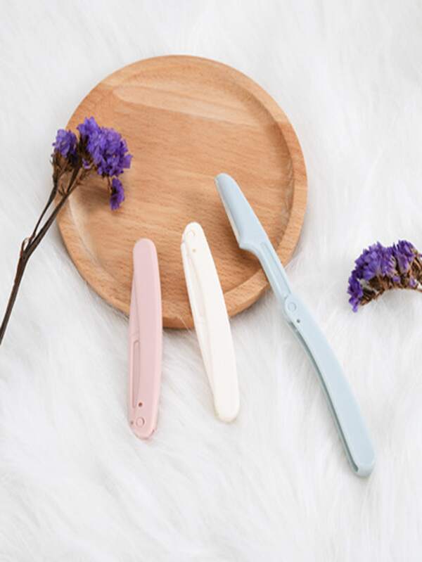 3pcs/Set Sharp Eyebrow Razor With Mesh, Beauty Makeup Tool