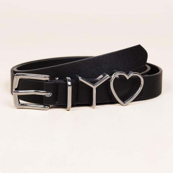 

Heart Buckle Belt, Black