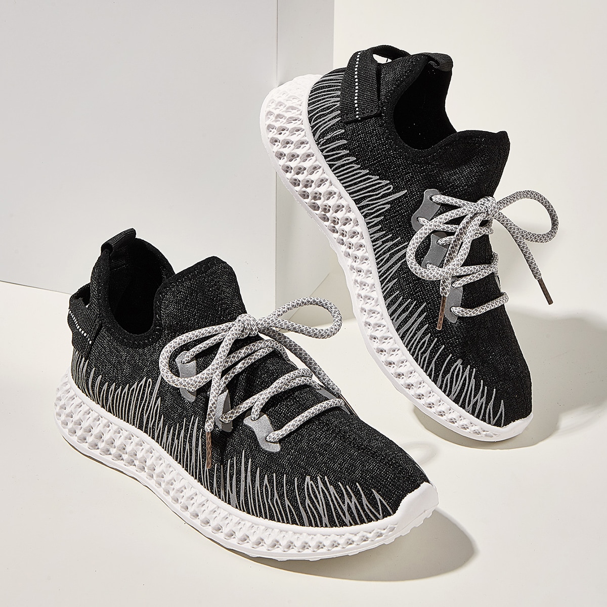 Image of Lace-up Decor Wide Fit Sneakers