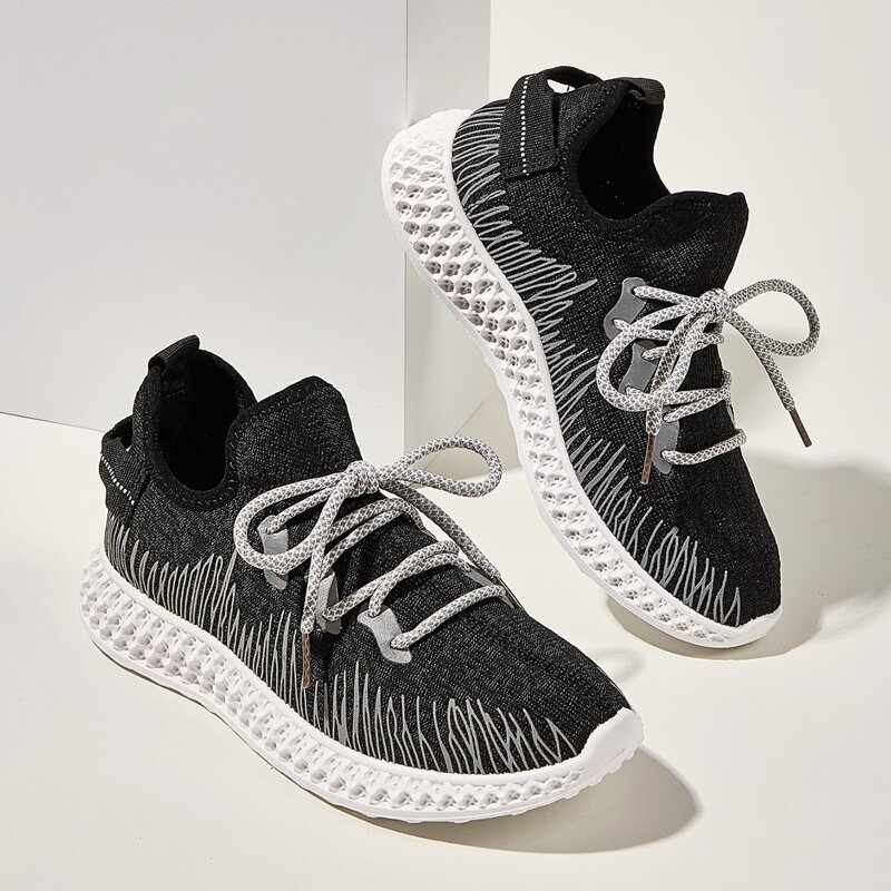 

Lace-up Decor Wide Fit Sneakers, Black