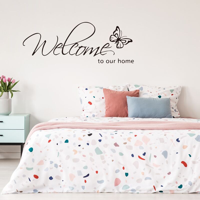 

Slogan Graphic Wall Sticker, Black