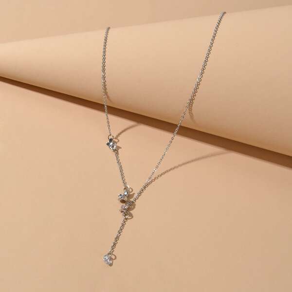 

Butterfly Decor Necklace, Silver