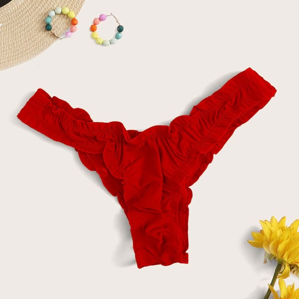 

Lettuce Trim High Cut Bikini Panty, Red
