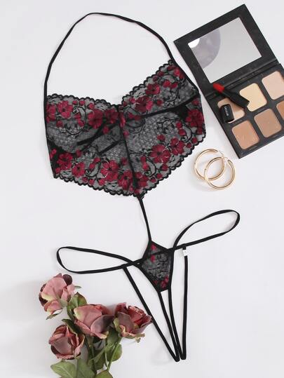 بدسويت تيدي كرشي مقصوص دانتيل مزهر مقاس كبير