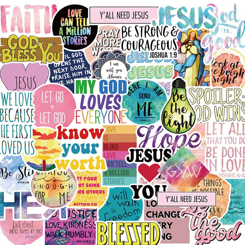 

50pcs Slogan Graphic Sticker, Multicolor