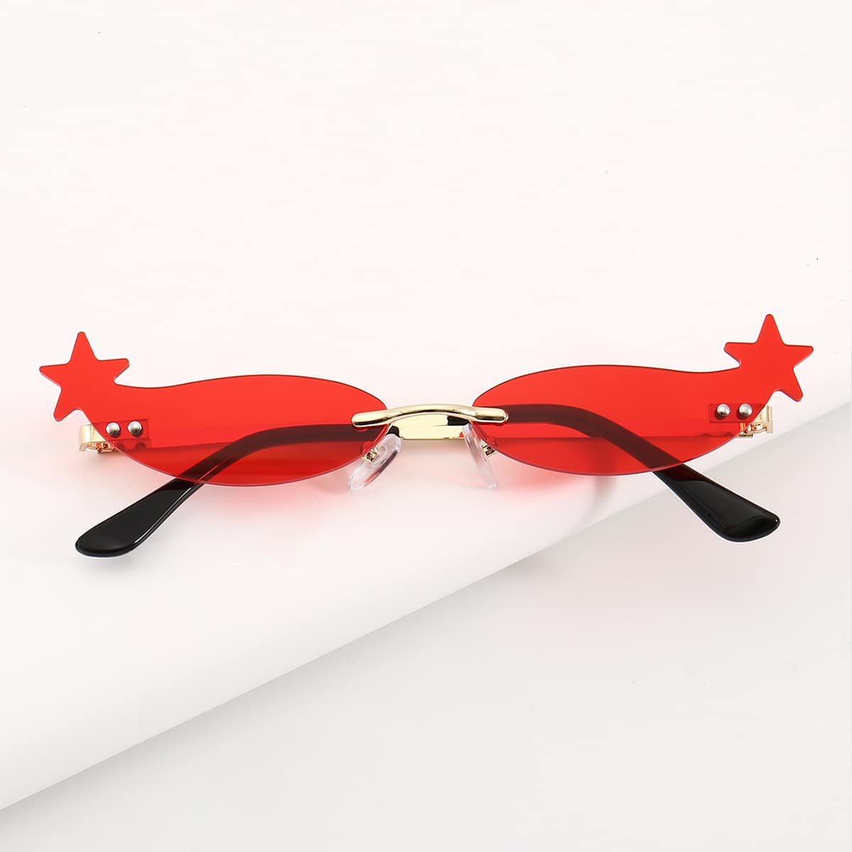 

Star Rimless Sunglasses, Red