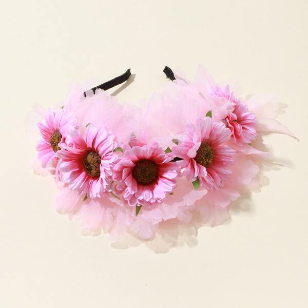 

Girls Flower Decor Hair Hoop, Pink