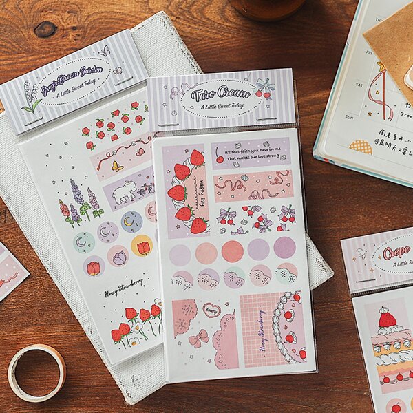 

4sheets Cartoon Graphic Random Sticker, Multicolor