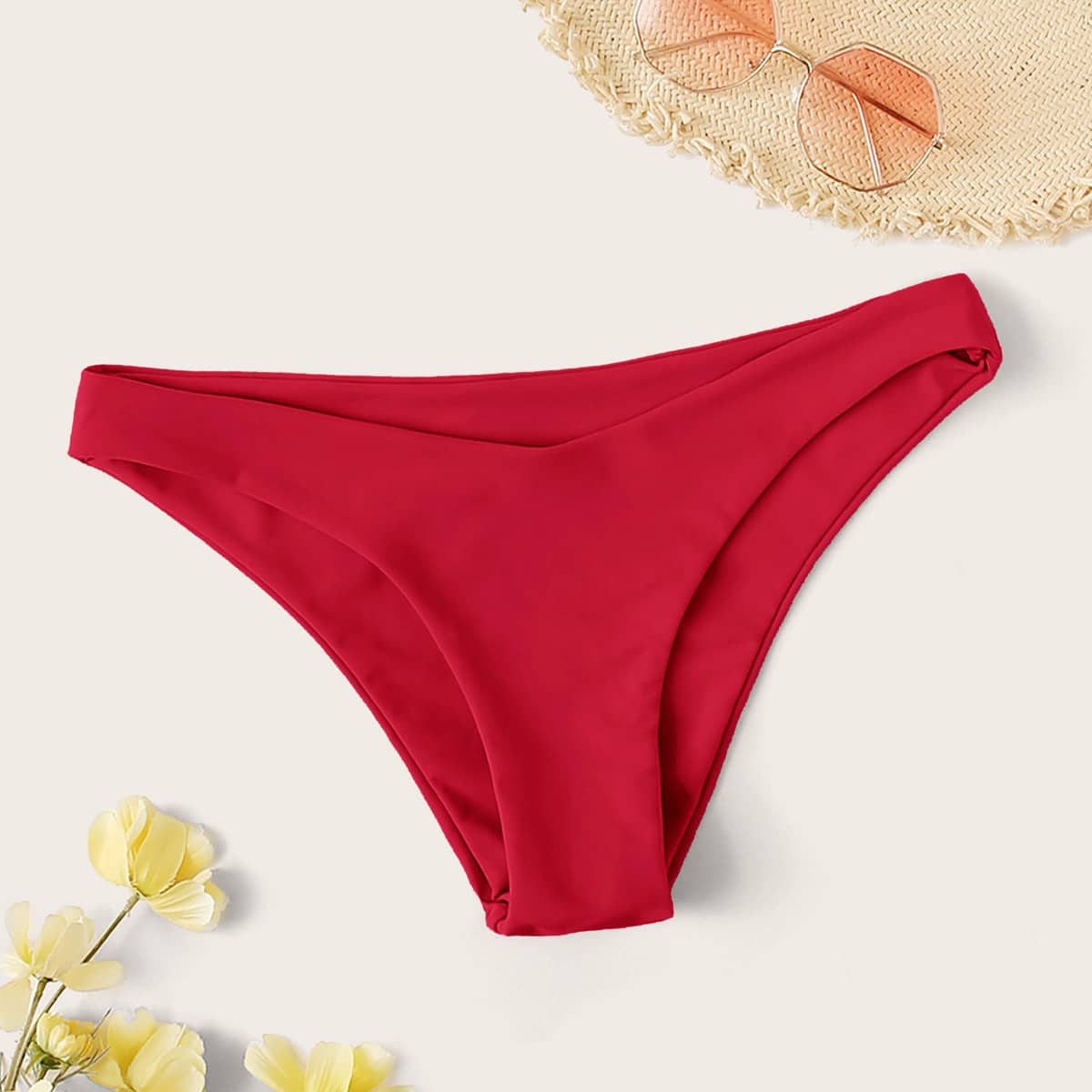 

Solid Cheeky Bikini Panty, Red