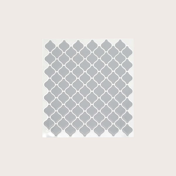 

1pc Waterproof Epoxy Plaid Wallpaper Sticker, Grey