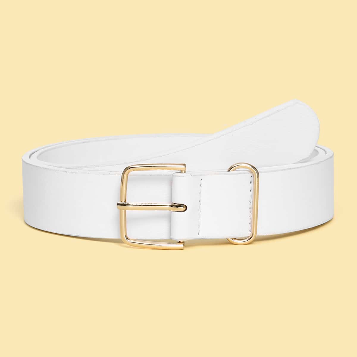 

Metal Buckle Belt, White
