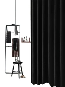 素色浴簾附12入組掛鉤 - 黑色 - 查看 5