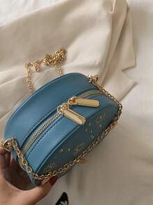 心形裝飾星星刺繡斜背包