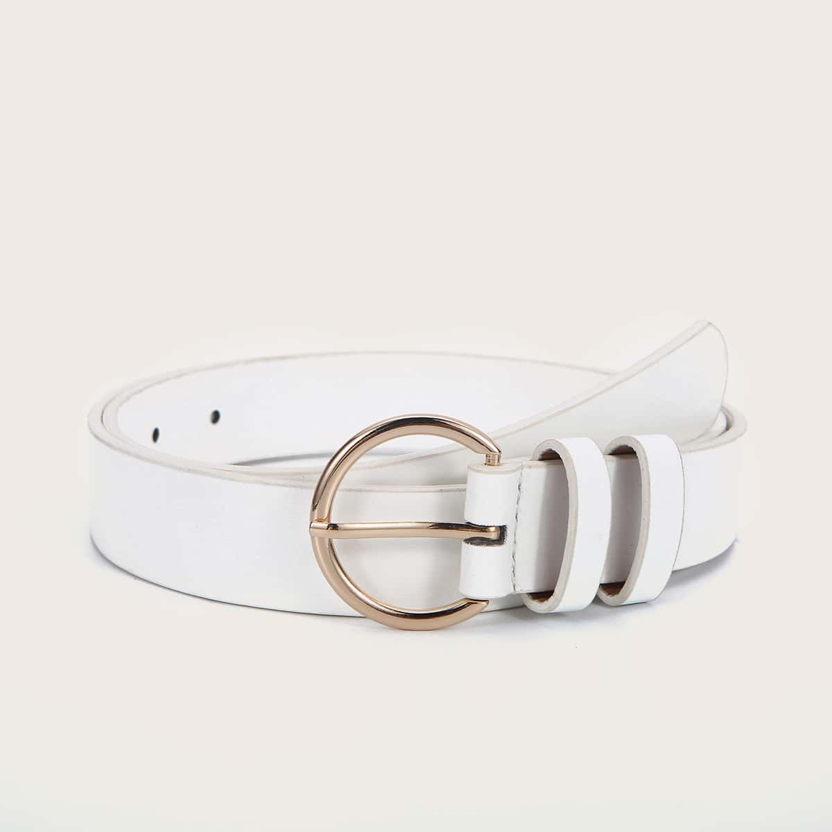 

Metal Buckle Belt, White