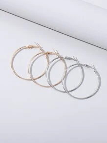 Bông tai kim loại 2pairs - Nhiều màu - Xem 2