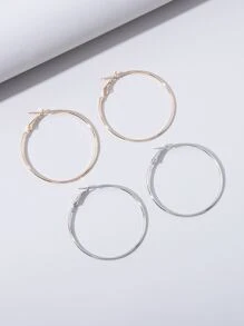 Bông tai kim loại 2pairs - Nhiều màu - Xem 3