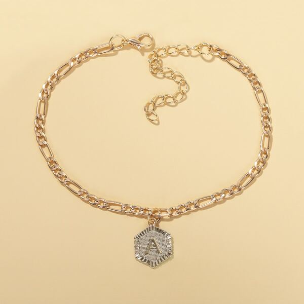 

Letter Pendant Anklet, Gold
