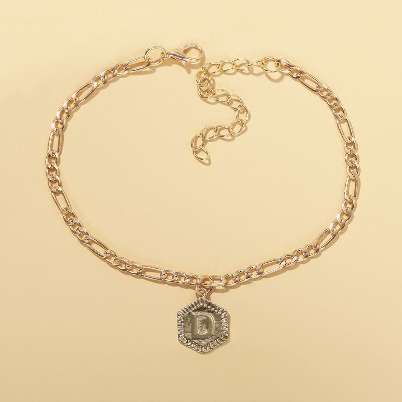 

Letter Pendant Anklet, Gold