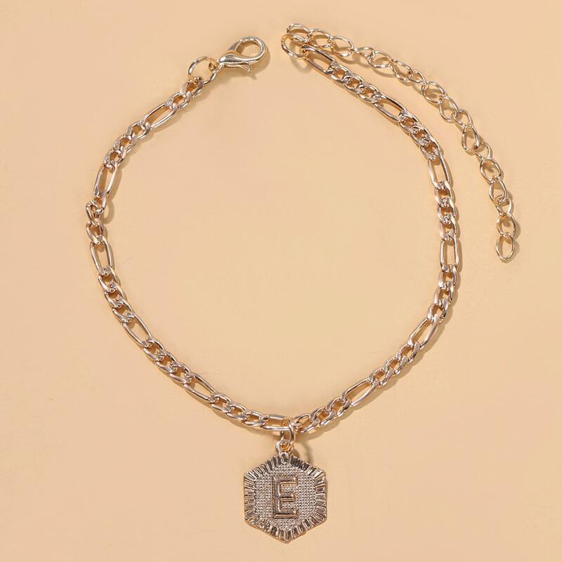 

Letter Pendant Anklet, Gold