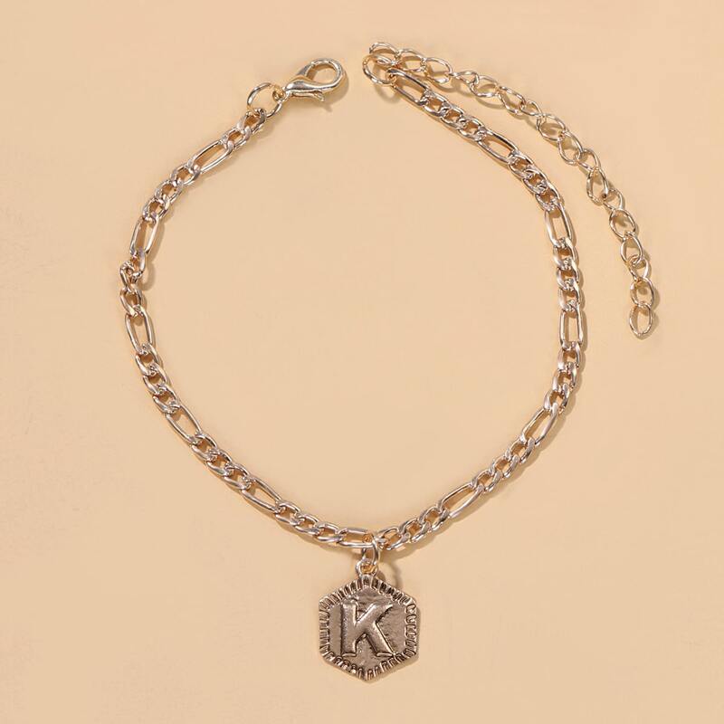 

Letter Pendant Anklet, Gold