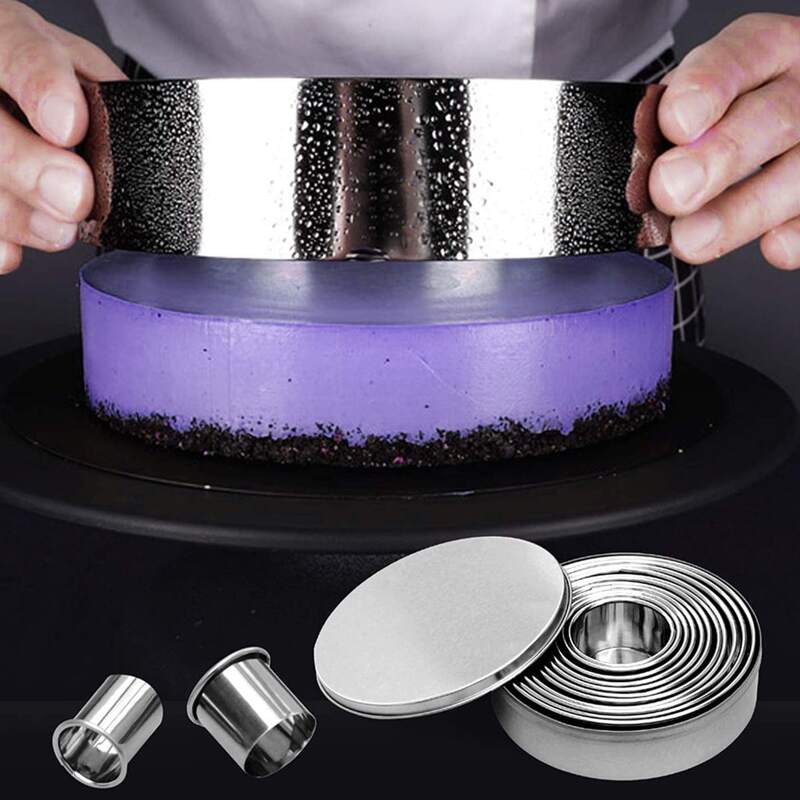 

14pcs Stainless Steel Cake Mold, Silver