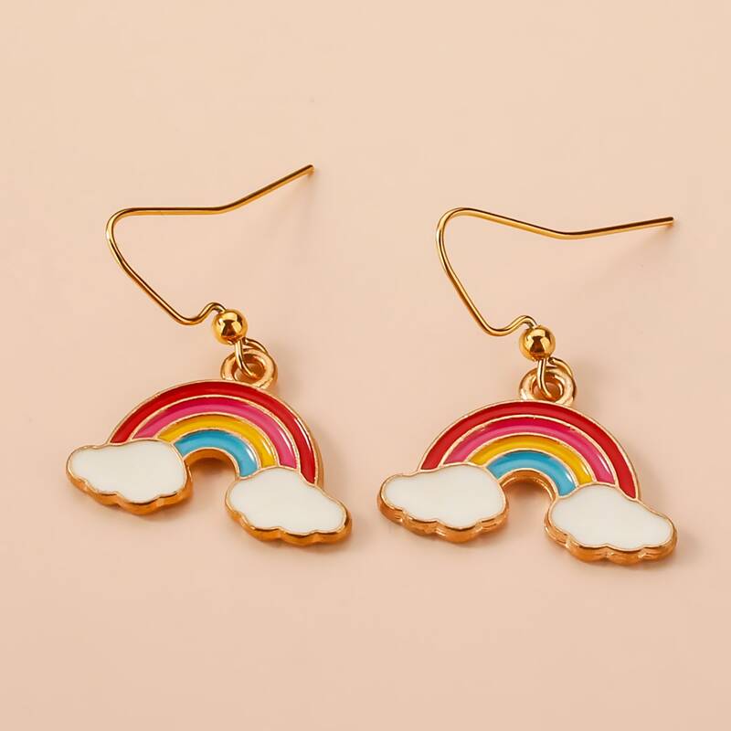 

Rainbow Charm Drop Earrings, Multicolor