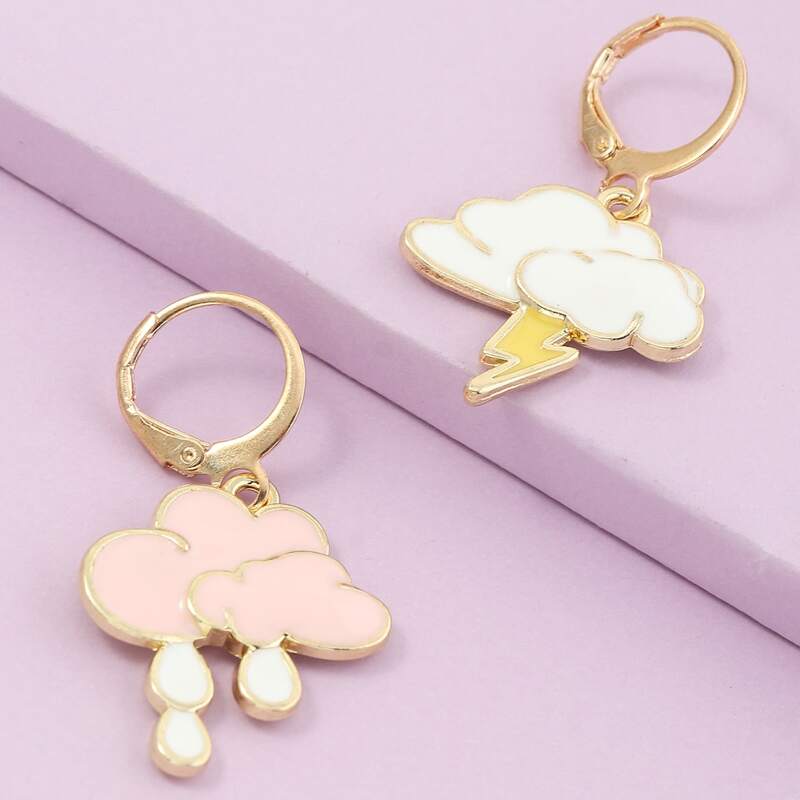 

Cloud Lightning Drop Earrings, Multicolor
