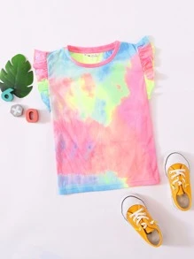 SHEIN Top de tie dye ribete con fruncido - Multicolor - Ver 1