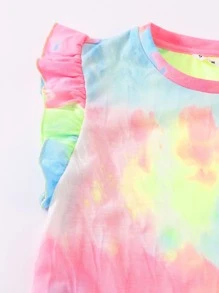 SHEIN Top de tie dye ribete con fruncido - Multicolor - Ver 4