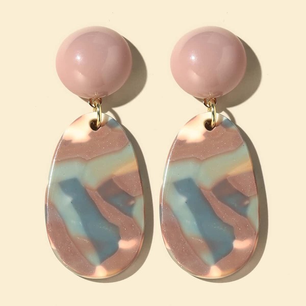 

Oil Painting Drop Earrings, Multicolor